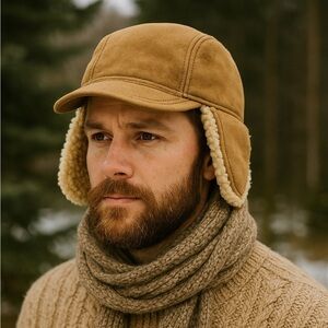 🧣 Glencenzie Real Sheepskin Aviator Hat Made in U.K. – Genuine Shearling Cap